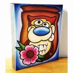 Jesse JFR "Gritty Kitty" Ren & Stimpy Inspired Art Gallery Wrapped Canvas Print 8x10 By JesseJFR Exclusives