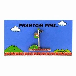 Super Mario Bros Luigi Flag Pole Enamel Pin By Phantom Pins