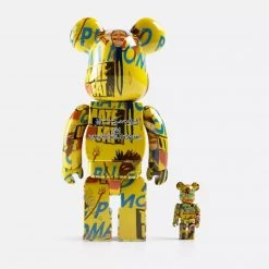 Medicom Toys Andy Warhol X Basquiat #3 Bearbrick 400% + 100% Combo By Medicom