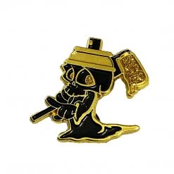 Sket One Sket_One Greaper Black & Gold Enamel Pin By Sket-One