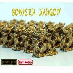Jesse JFR Bowser Dragon Gold Resin Sculpture By JesseJFR X IamRetro