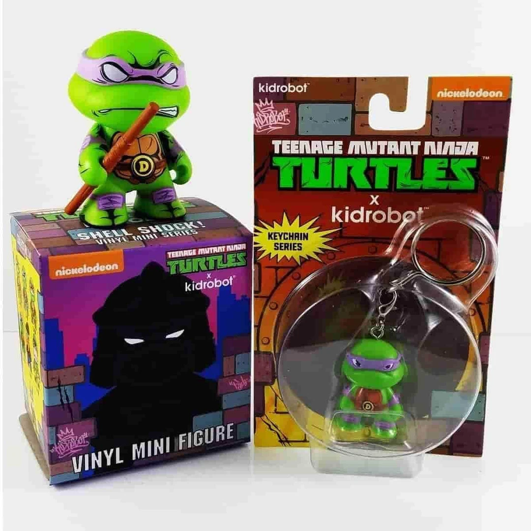 Donatello Mini + Keychain Bundle Pack - TMNT Ninja Turtles Shell Shock Kidrobot 1 Donatello Mini + Keychain Bundle Pack - TMNT Ninja Turtles Shell Shock Kidrobot