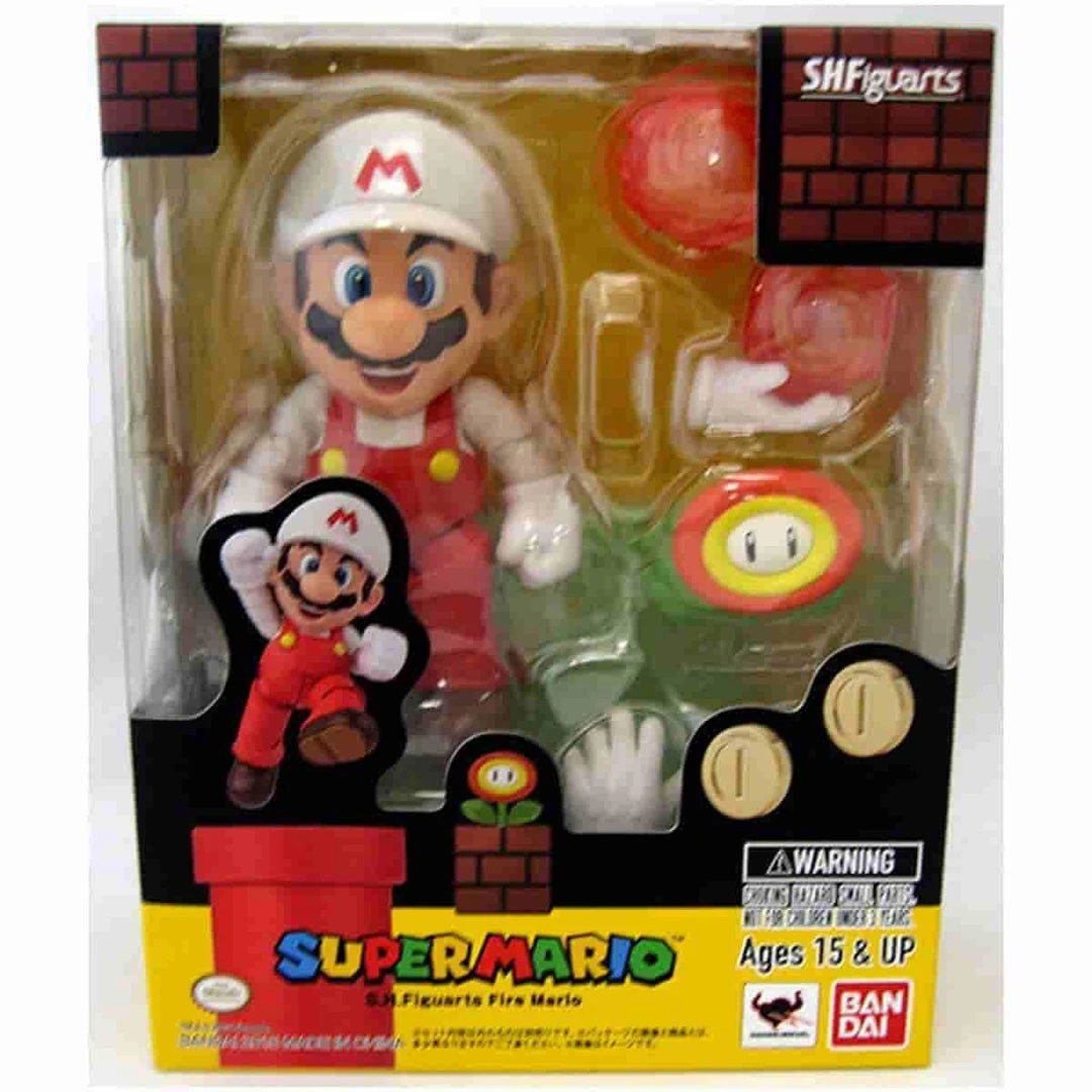 Fire Mario Super Mario Bros Action Figure By Bandai - Tamashii Nations S.H. Figuarts 1 Fire Mario Super Mario Bros Action Figure By Bandai - Tamashii Nations S.H. Figuarts