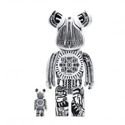 Medicom Toys HR Giger White Chrome 400% + 100% Combo Bearbrick By Medicom
