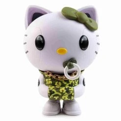 Green Camo Hello Kitty TEQ63 Vinyl Figure By Quiccs X Sanrio X Kidrobot - IamRetro Exclusive