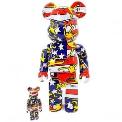 Keith Haring #7 USA Flag 400% + 100% Bearbrick Combo By Medicom Toys