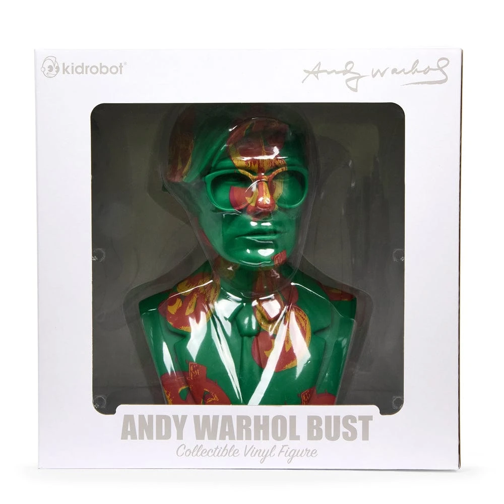Andy Warhol - Green Dollar Sign 12" Bust Vinyl Figure Sculpture By Kidrobot 2 Andy Warhol - Green Dollar Sign 12" Bust Vinyl Figure Sculpture By Kidrobot