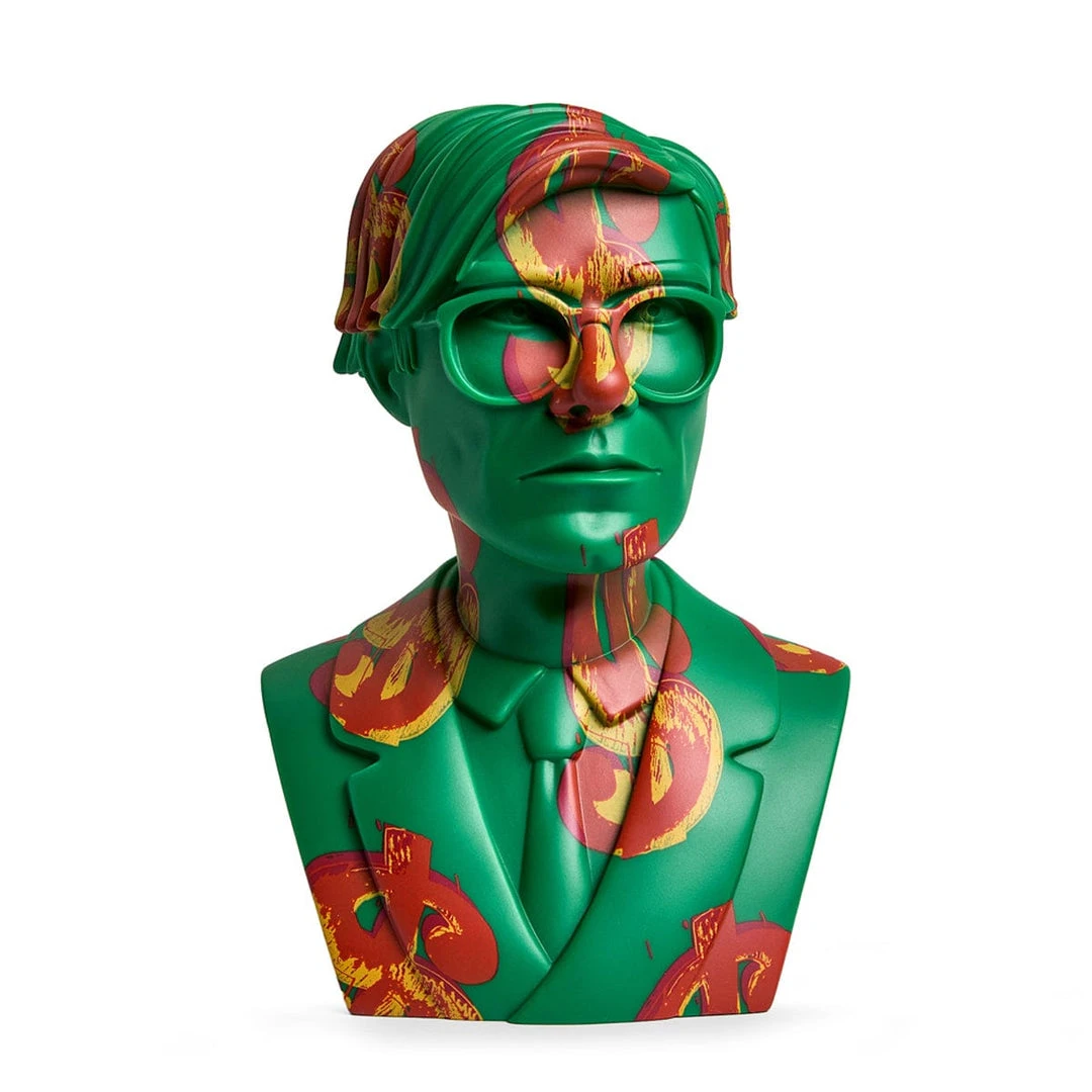Andy Warhol - Green Dollar Sign 12" Bust Vinyl Figure Sculpture By Kidrobot 1 Andy Warhol - Green Dollar Sign 12" Bust Vinyl Figure Sculpture By Kidrobot
