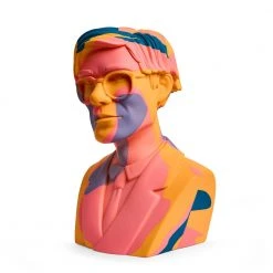 Andy Warhol - Orange Camouflage 12" Bust Vinyl Figure Sculpture By Kidrobot