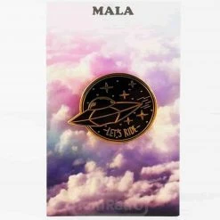 UFO "Let's Ride" Enamel Pin (Gold) By Mala