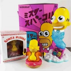 Mr Sparkle 7" Medium Figure + Homer Buddha 3" Figure By The Simpsons X Kidrobot