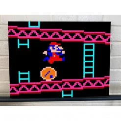 Nintendo Jumpman Barrel Gallery Wrapped Canvas Print 12x16