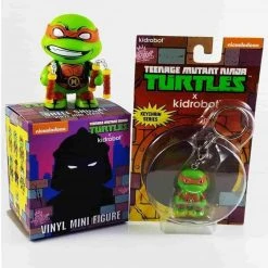 Michelangelo Mini + Keychain Bundle Pack - TMNT Ninja Turtles Shell Shock Kidrobot