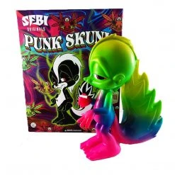 Punk Skunk Tie-Dyed Rainbow Medium Figure By SFBI Original X Ron English Popaganda