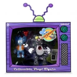 Itchy And Scratchy Flocked Version Medium Figure Set By The Simpsons X Kidrobot - IamRetro Exclusive