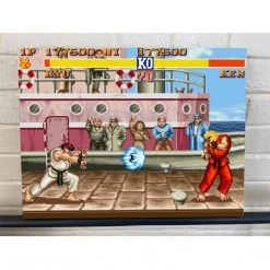 IamRetro.com Ryu Vs Ken Street Fighter II Gallery Wrapped Canvas Print 12x16