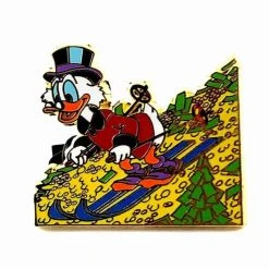 Pins & Patches Scrooge McDuck Treasure Skiing 1.5" Enamel Pin By Phantom Pins