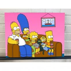 The Simpsons Simpsons Family On Couch - Canvas Art Print 12x16