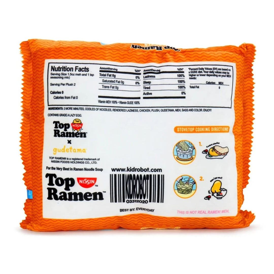 Nissin Top Ramen® X Gudetama™ Large Crinkle Plush By Kidrobot 6 Nissin Top Ramen® X Gudetama™ Large Crinkle Plush By Kidrobot