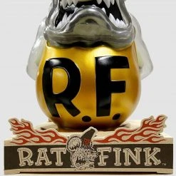 IamRetro.com Medium Figures Rat Fink Translucent Grey / Gold By Ed Roth X Secret Base Sofubi