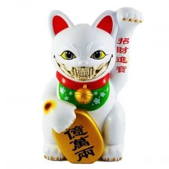Lucky Cat Grin (White) 9" Medium Figure By Ron English Popaganda