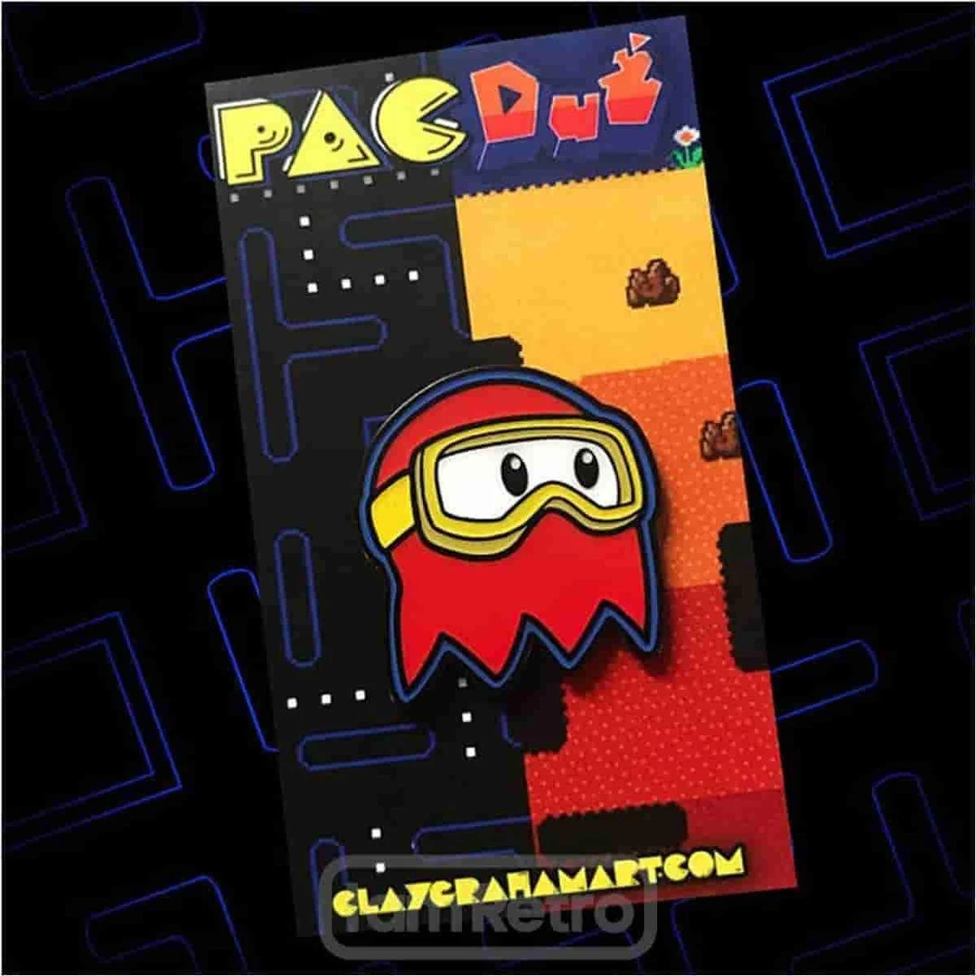 Pins & Patches Pacdug Enamel Pin (Red) By Clay Graham 1 Pins & Patches Pacdug Enamel Pin (Red) By Clay Graham