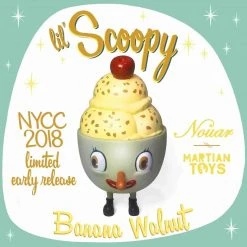 Banana Walnut Lil' Scoopy 4" Vinyl Figure By Nouar X Martian Toys